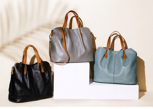 Fashion Two In One Leather Shopper Tote Bag