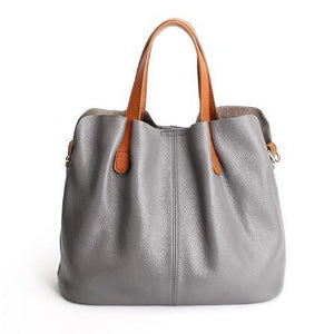 Fashion Two In One Leather Shopper Tote Bag